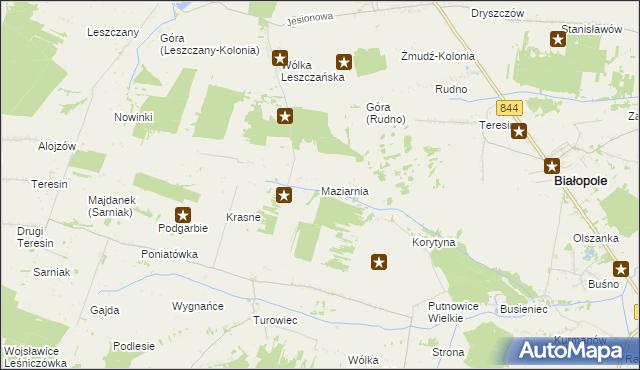 mapa Maziarnia gmina Żmudź, Maziarnia gmina Żmudź na mapie Targeo