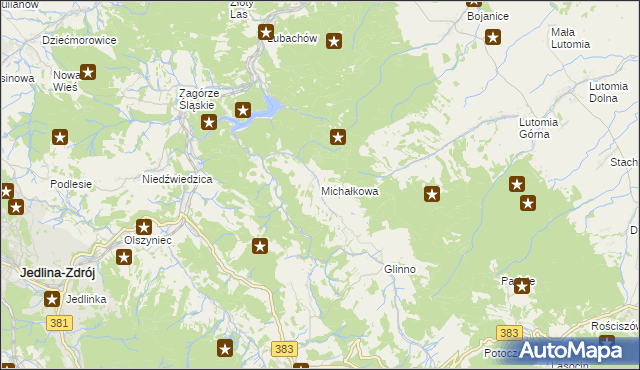 mapa Michałkowa, Michałkowa na mapie Targeo