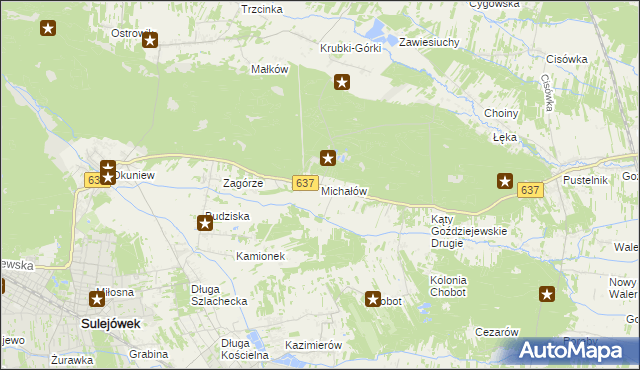 mapa Michałów gmina Halinów, Michałów gmina Halinów na mapie Targeo