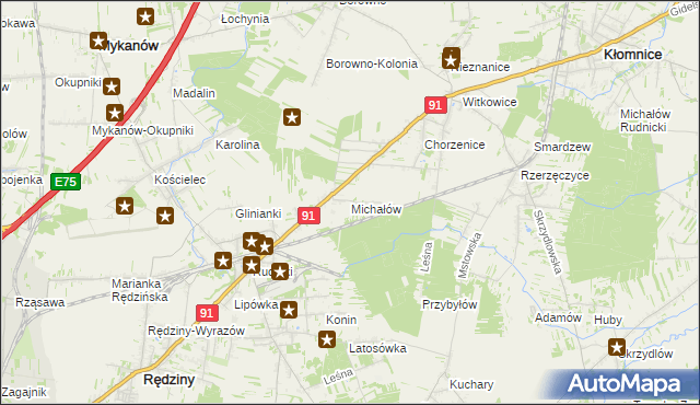 mapa Michałów Rudnicki, Michałów Rudnicki na mapie Targeo