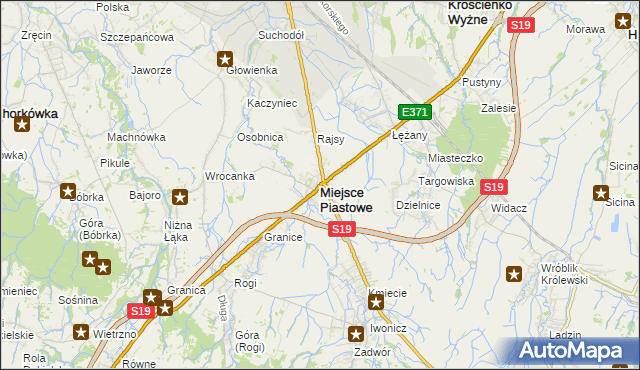 mapa Miejsce Piastowe, Miejsce Piastowe na mapie Targeo