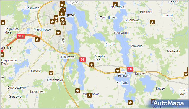 mapa Miejski Las, Miejski Las na mapie Targeo