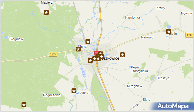 mapa Mieszkowice powiat gryfiński, Mieszkowice powiat gryfiński na mapie Targeo