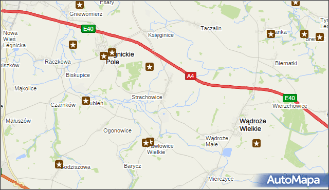 mapa Mikołajowice gmina Legnickie Pole, Mikołajowice gmina Legnickie Pole na mapie Targeo