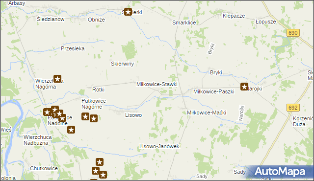 mapa Miłkowice-Janki, Miłkowice-Janki na mapie Targeo