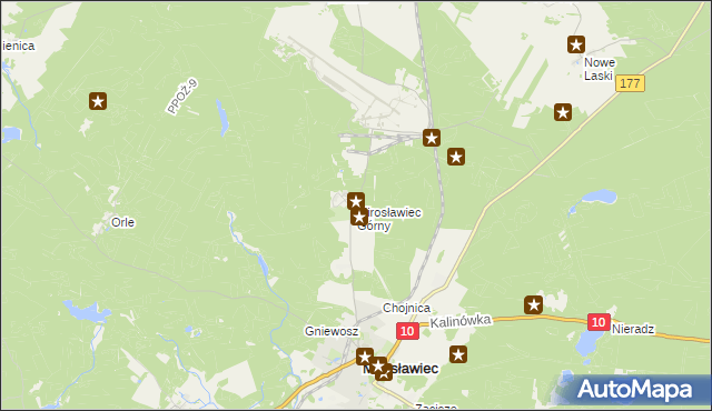 mapa Mirosławiec Górny, Mirosławiec Górny na mapie Targeo