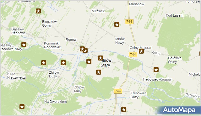 mapa Mirów Stary, Mirów Stary na mapie Targeo