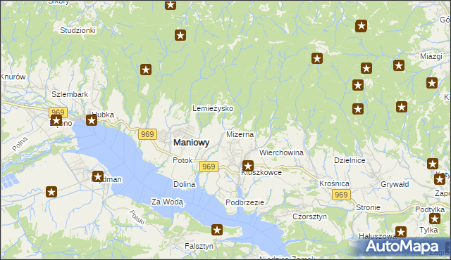 mapa Mizerna, Mizerna na mapie Targeo