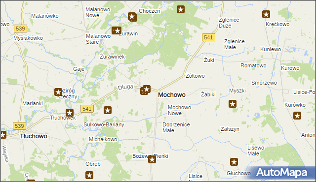 mapa Mochowo powiat sierpecki, Mochowo powiat sierpecki na mapie Targeo