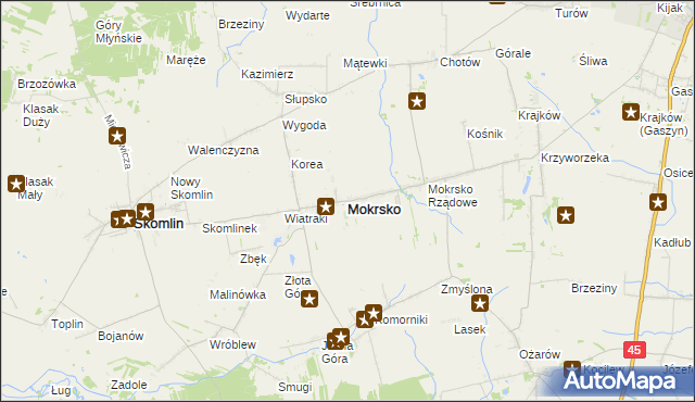 mapa Mokrsko, Mokrsko na mapie Targeo