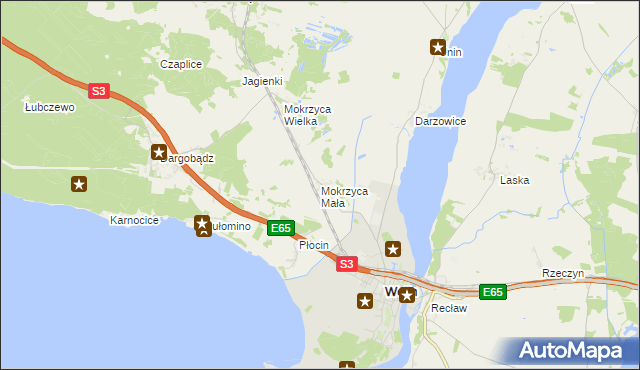 mapa Mokrzyca Mała, Mokrzyca Mała na mapie Targeo