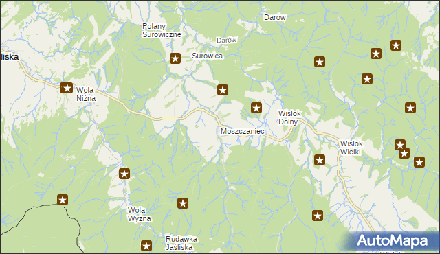 mapa Moszczaniec, Moszczaniec na mapie Targeo
