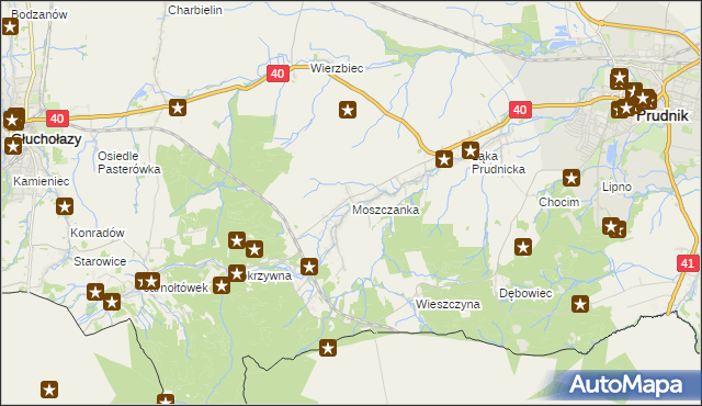 mapa Moszczanka gmina Prudnik, Moszczanka gmina Prudnik na mapie Targeo