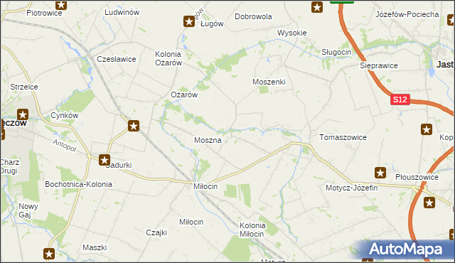 mapa Moszna-Kolonia, Moszna-Kolonia na mapie Targeo