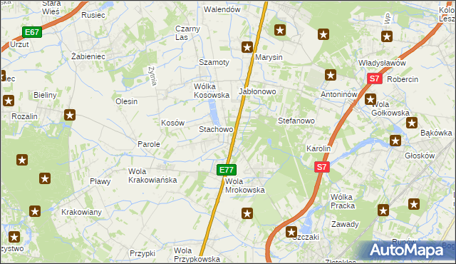 mapa Mroków gmina Lesznowola, Mroków gmina Lesznowola na mapie Targeo