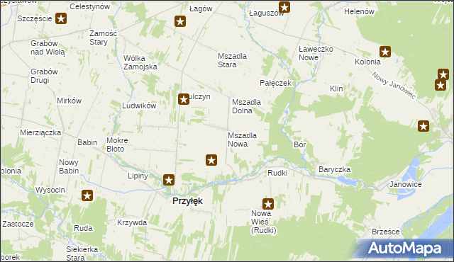 mapa Mszadla Nowa, Mszadla Nowa na mapie Targeo