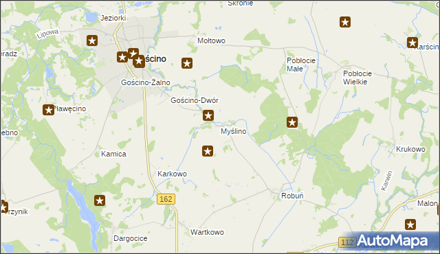 mapa Myślino, Myślino na mapie Targeo