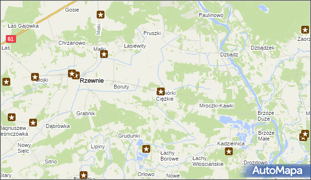 mapa Napiórki Ciężkie, Napiórki Ciężkie na mapie Targeo