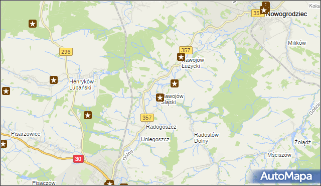mapa Nawojów Śląski, Nawojów Śląski na mapie Targeo