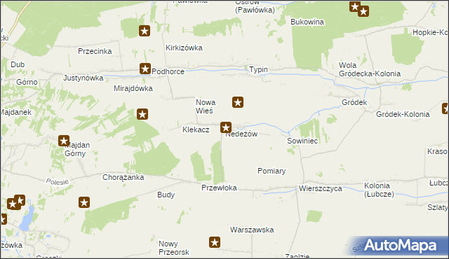 mapa Nedeżów, Nedeżów na mapie Targeo