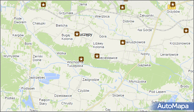 mapa Nieciesławice, Nieciesławice na mapie Targeo