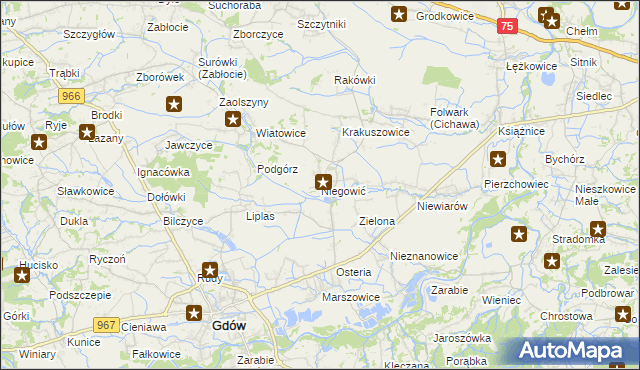 mapa Niegowić, Niegowić na mapie Targeo