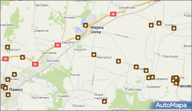 mapa Niemarzyn, Niemarzyn na mapie Targeo