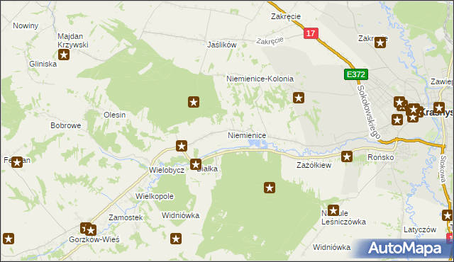 mapa Niemienice gmina Krasnystaw, Niemienice gmina Krasnystaw na mapie Targeo