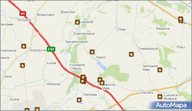 mapa Niemil, Niemil na mapie Targeo