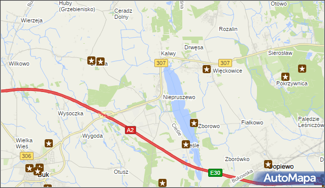 mapa Niepruszewo, Niepruszewo na mapie Targeo