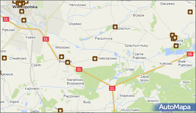 mapa Nietrzanowo, Nietrzanowo na mapie Targeo