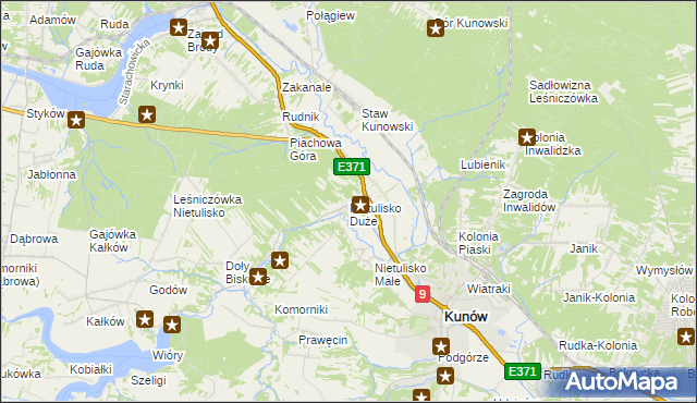 mapa Nietulisko Duże, Nietulisko Duże na mapie Targeo
