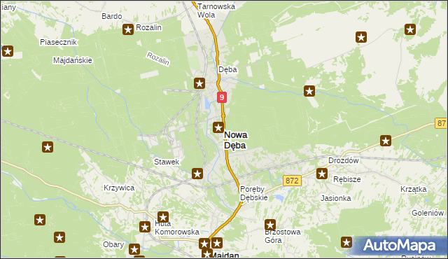 mapa Nowa Dęba, Nowa Dęba na mapie Targeo