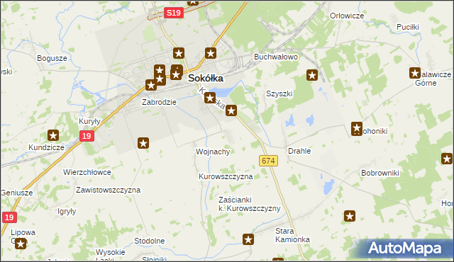 mapa Nowa Kamionka gmina Sokółka, Nowa Kamionka gmina Sokółka na mapie Targeo