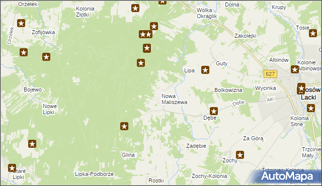 mapa Nowa Maliszewa, Nowa Maliszewa na mapie Targeo
