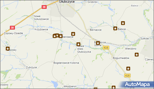 mapa Nowa Wieś Głubczycka, Nowa Wieś Głubczycka na mapie Targeo