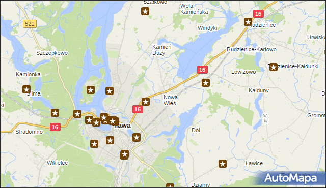 mapa Nowa Wieś gmina Iława, Nowa Wieś gmina Iława na mapie Targeo