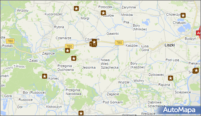 mapa Nowa Wieś Szlachecka, Nowa Wieś Szlachecka na mapie Targeo