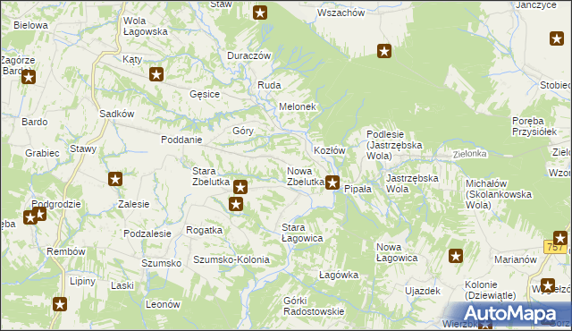 mapa Nowa Zbelutka, Nowa Zbelutka na mapie Targeo