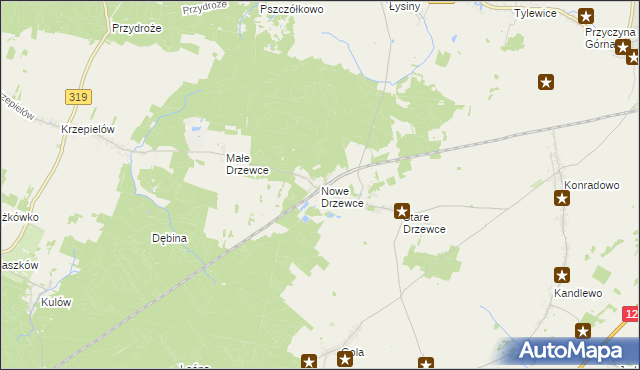 mapa Nowe Drzewce, Nowe Drzewce na mapie Targeo