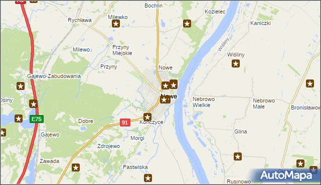 mapa Nowe powiat świecki, Nowe powiat świecki na mapie Targeo