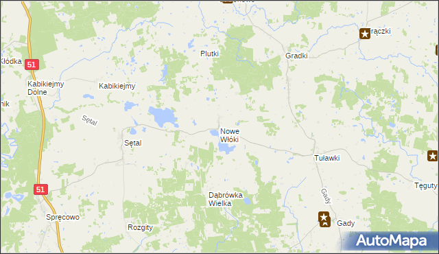 mapa Nowe Włóki, Nowe Włóki na mapie Targeo