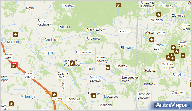 mapa Nowe Zawady, Nowe Zawady na mapie Targeo