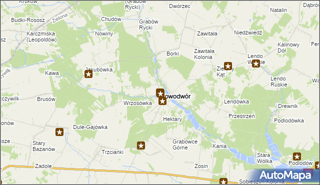 mapa Nowodwór powiat rycki, Nowodwór powiat rycki na mapie Targeo