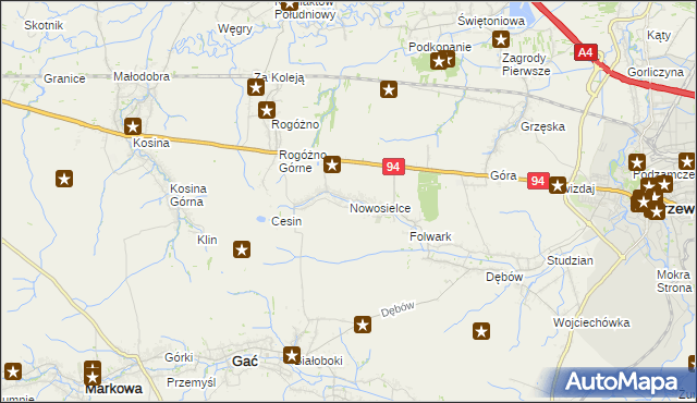 mapa Nowosielce gmina Przeworsk, Nowosielce gmina Przeworsk na mapie Targeo