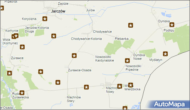 mapa Nowosiółki Kardynalskie, Nowosiółki Kardynalskie na mapie Targeo