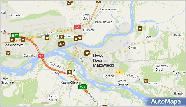 mapa Nowy Dwór Mazowiecki, Nowy Dwór Mazowiecki na mapie Targeo