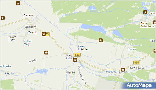 mapa Nowy Lubliniec, Nowy Lubliniec na mapie Targeo