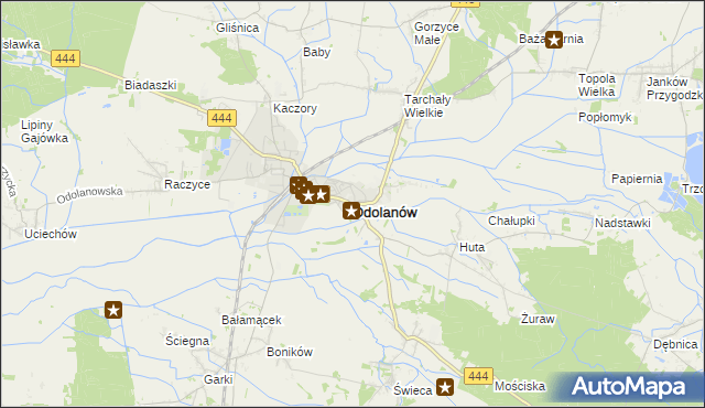 mapa Odolanów powiat ostrowski, Odolanów powiat ostrowski na mapie Targeo