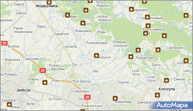 mapa Odrzykoń, Odrzykoń na mapie Targeo